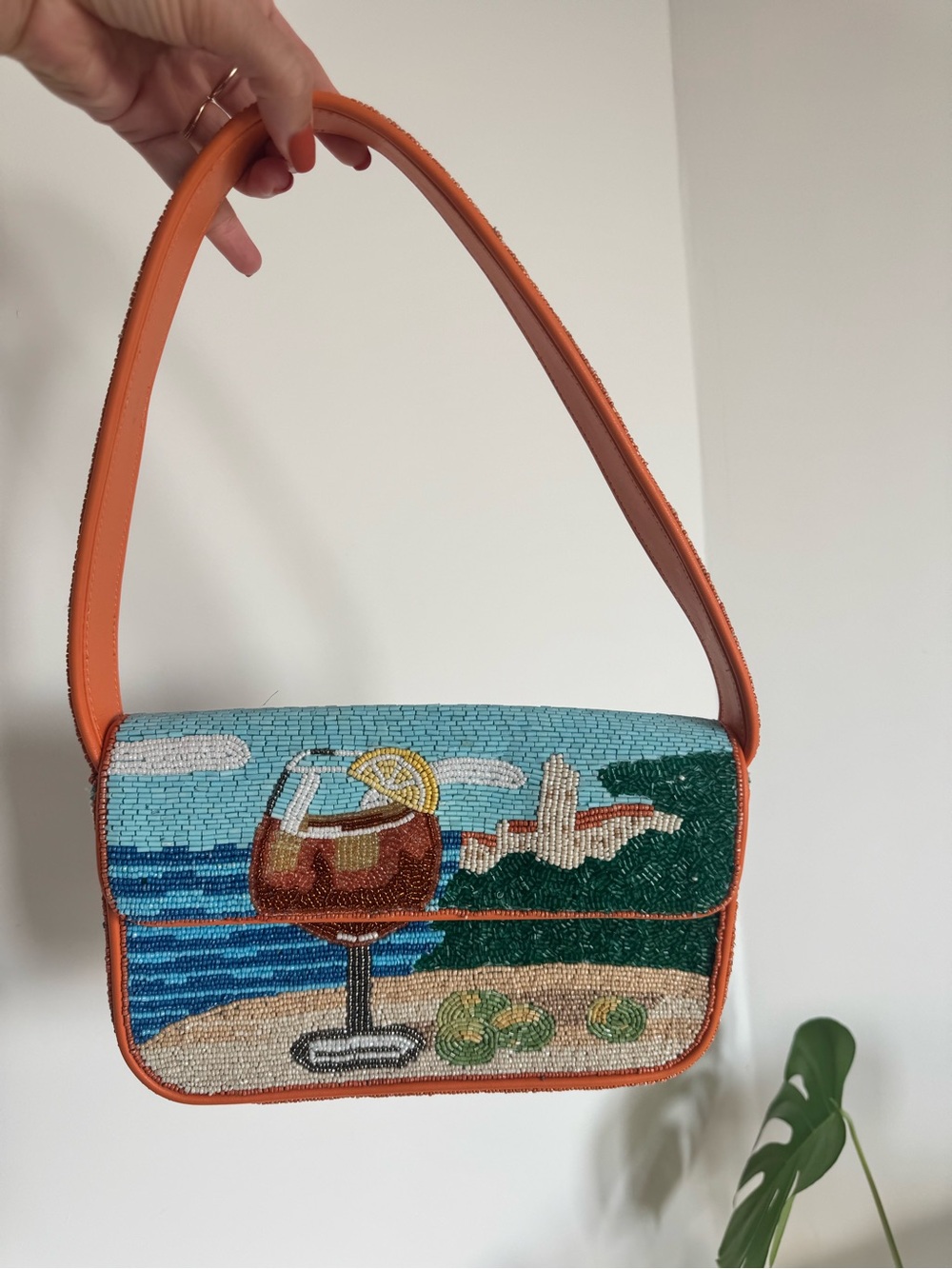 STAUD Tommy Beaded Aperol Spritz Purse - Picture 2 of 9